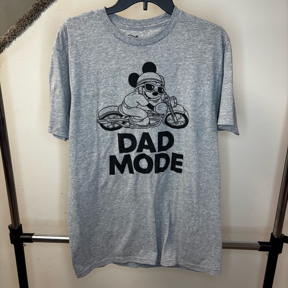Disney Mickey Mouse‎ Dad Mode Motorcycle T-Shirt Size Large